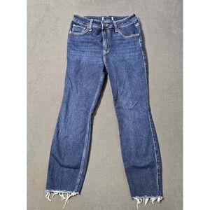 Abercrombie Fitch Dark Wash Jeans 0 Short 26x25 Frayed Legs Y2K Mom
